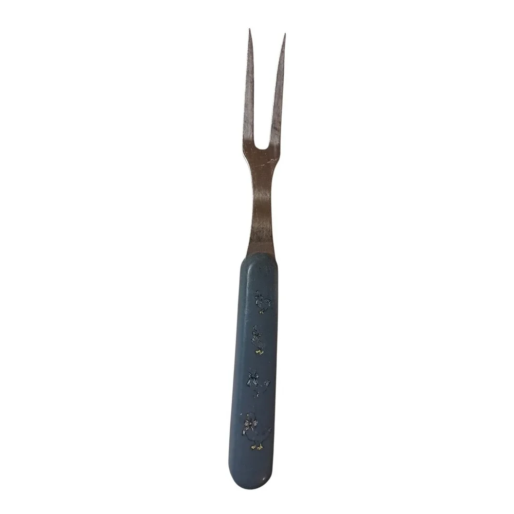 Made In Taiwan Serving Fork‎ Stainless Steel Geese Handle Very Worn